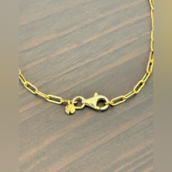 Monica Vinader 18ct gold vermeil sterling silver mini paperclip chain bracelet - Picture 2 of 8